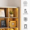Living Room Furniture 15 Cube Bookcase Storage Shelf Organizer with LED Lights, 5 Tier Bookshelves and Bookcases Display Shelves 5