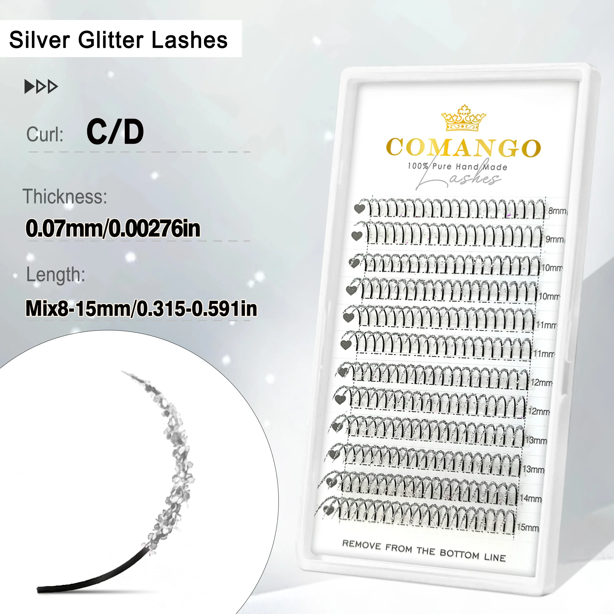 CoMango رموش ملونة بريق مختلط لامعة مهرجان ملونة ر...