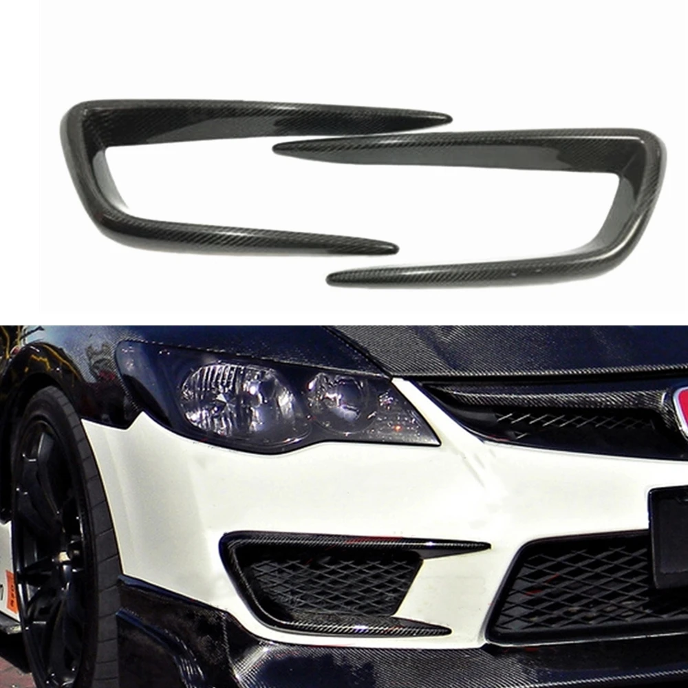

2 Pieces Front Bumper Splitter Side Air Outlet Vent Cover Trim Duct Lower Spoiler For Honda Civic FD2