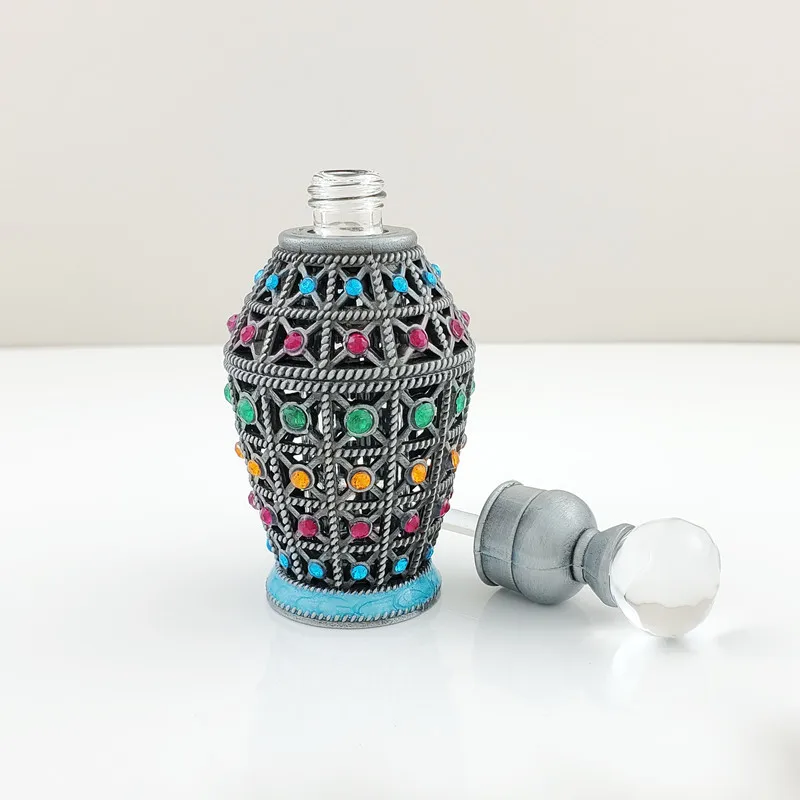 12ML Vintage Essential Oil Glass Jar Middle East Dubai Perfume Bottle Egyptian Style Glass Rod Empty Bottle Furnishings Decor 5