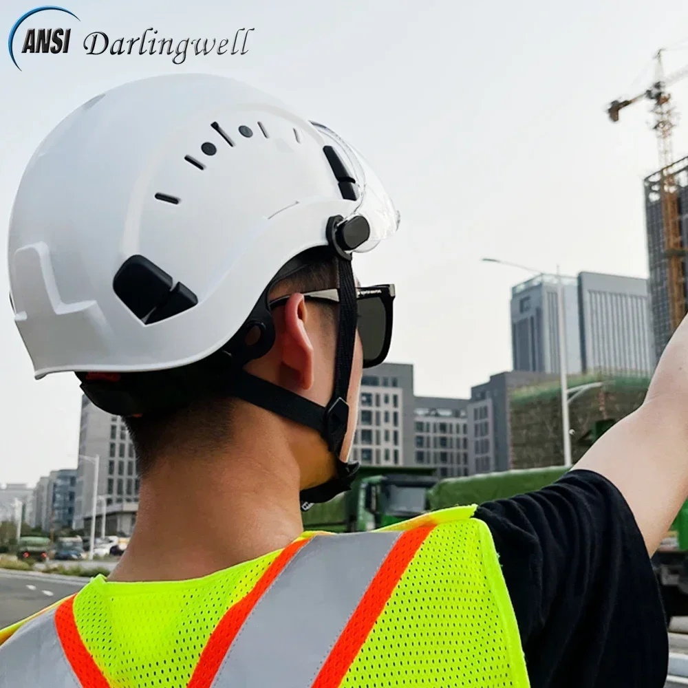 Construction Safety Helmet Goggles Visor CE EN397 ABS Hard Hat Vents Industrial Work Cap Head Protection For Engineer