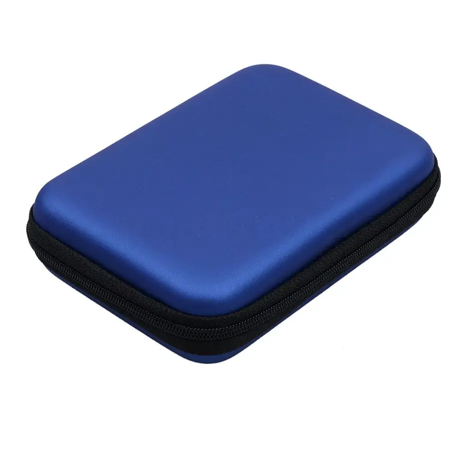 Compact and Stylish Portable Hard Drive Carrying Case - Black/Blue