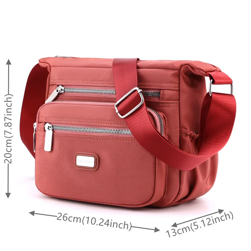 Women's Waterproof Nylon Fashion Messenger Bags Multi Layer Large Capacity Middle-aged Women's Bags Casual Simple Shoulder Bags