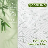 Drap-housse rafraîchissant en Fiber de bambou 1p, housse de protection de matelas respirante avec poche profonde pour l'été 2