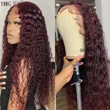 

Burgundy Lace Front Wig Deep Wave Frontal Wig For Women Colored Red Lace Front Human Hair Wigs Hd Transparent Lace Frontal Wig