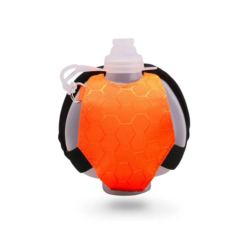 1pc 200ml Outdoor Sports Wrist Water Bottle Folding Mini Adjustable Reflect Light Run Light Silicone Rubber Portable For Cycling 6