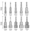10Pcs 6-19mm Magnetic Power Nut Driver Set for Impact Drill Quick Change Chuck Socket Wrench Nut Setters 1/4" Hex Shank 5