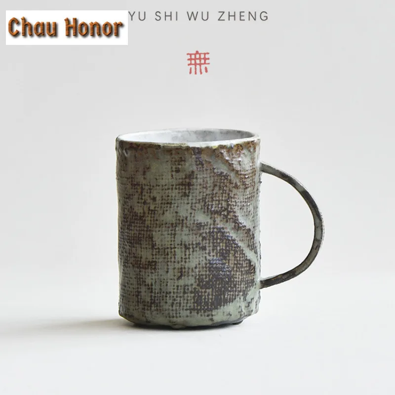300ml Handmade Rustic Ceramic Coffee Mug Handmade Latte Cereal Mug Afternoon Tea Mug Household Office Water Cup Tea Services