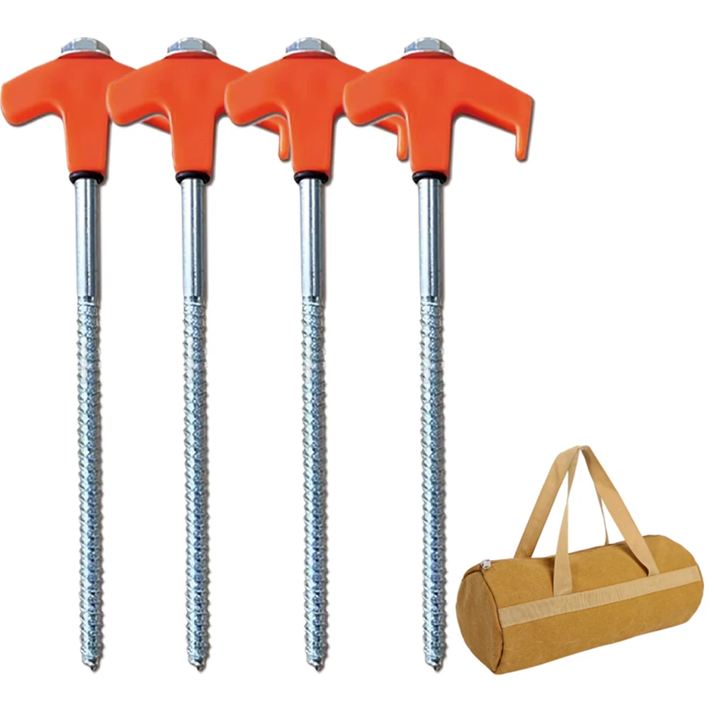 Hex Pegs Ground Anchors Screw Pegs Camping 4/8pcs Outdoor Tent