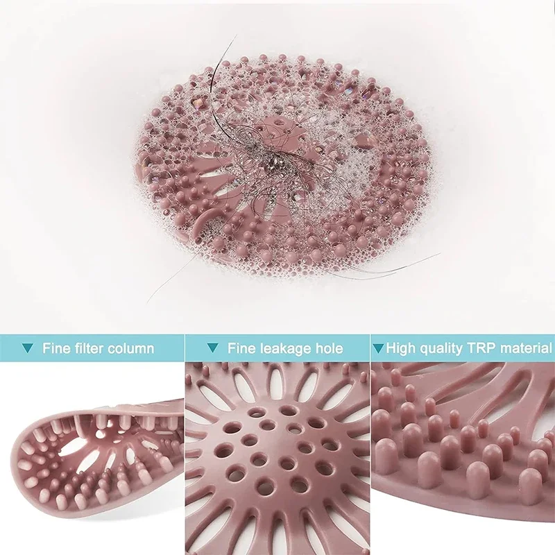 Bathroom Hair Sink Sewer Filter Floor Drain Strainer Hair Stopper Shower Drain Cover Kitchen Sink Anti-blocking 1PC sink filter sink overflow cover kitchen sink filter sink strainer floor drain filter hair drain catcher kitchen sink strainer shower drain cover shower drain filter sink hole cover