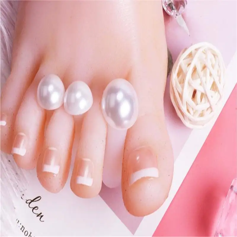 Japanese Manicure Silicone Toe Divider Finger Divider Daisy Purple Flower Drop Pearl Manicure Toe Separator toe separators toe corrector toe spreader finger toe separator