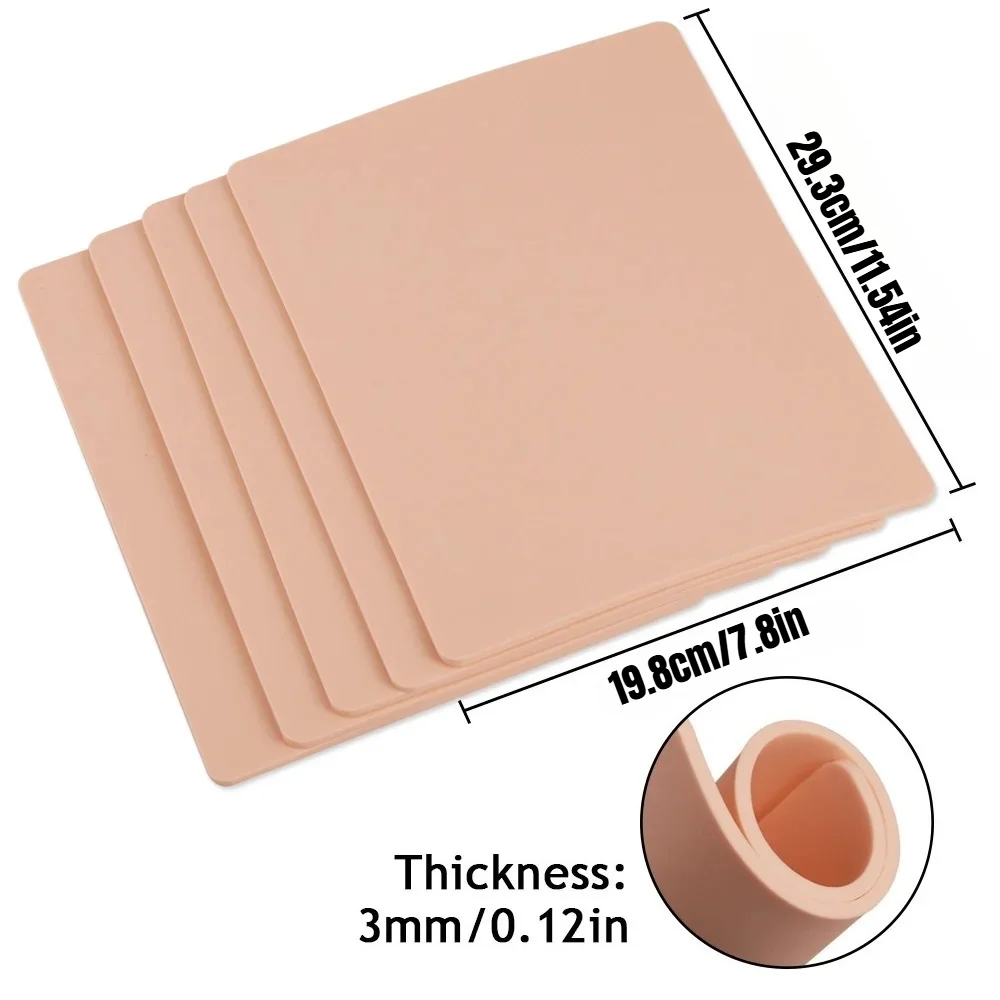 Thick Silicone Tattoo Practice Skin for Permanent Makeup Training - A4 Size