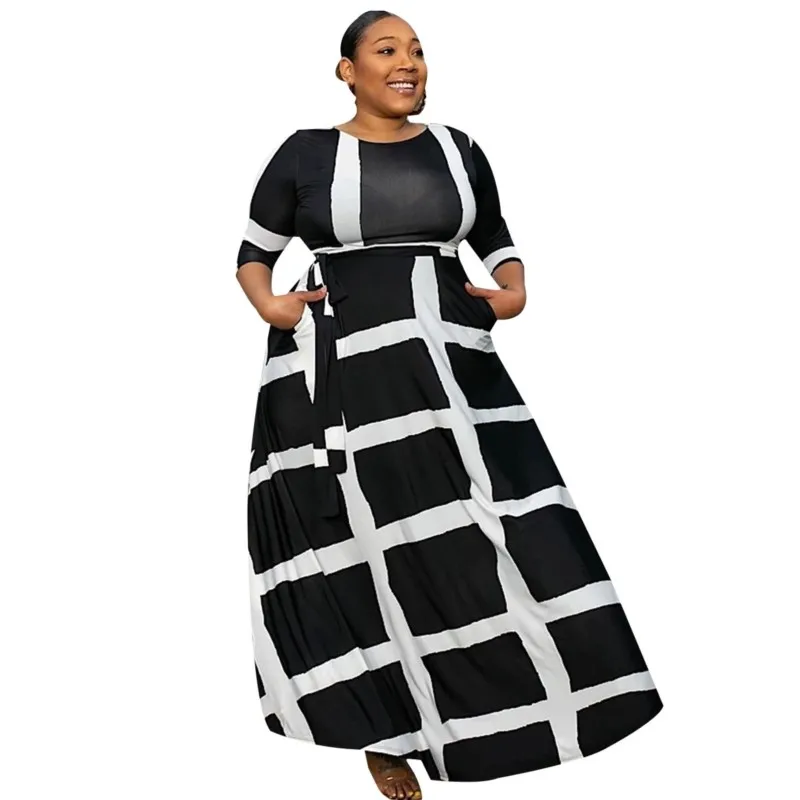 African Dresses For Women Maxi Dress Casual Robe Striped Print Long Sleeves Loose Elegant Bohemian Dress 2023 Autumn Vestidos shirt dress for women 2023 long sleeve turn down collar lace up print vestidos autumn new casual fashion big swing long dresses