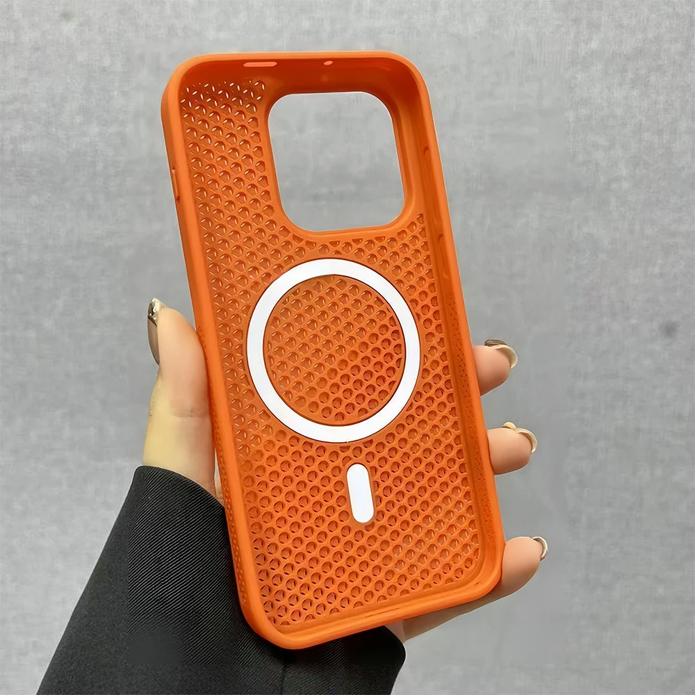 Cooling Breathable Mesh Magnetic Case with Heat Dissipation and Shockproof Hard Cover