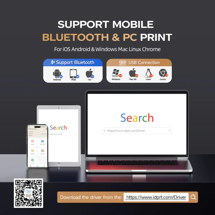 Portable Thermal A4 Bluetooth Printer 203dpi Resolution Mini Mobile Office Printing for Home or Tattoo Used & in Stock