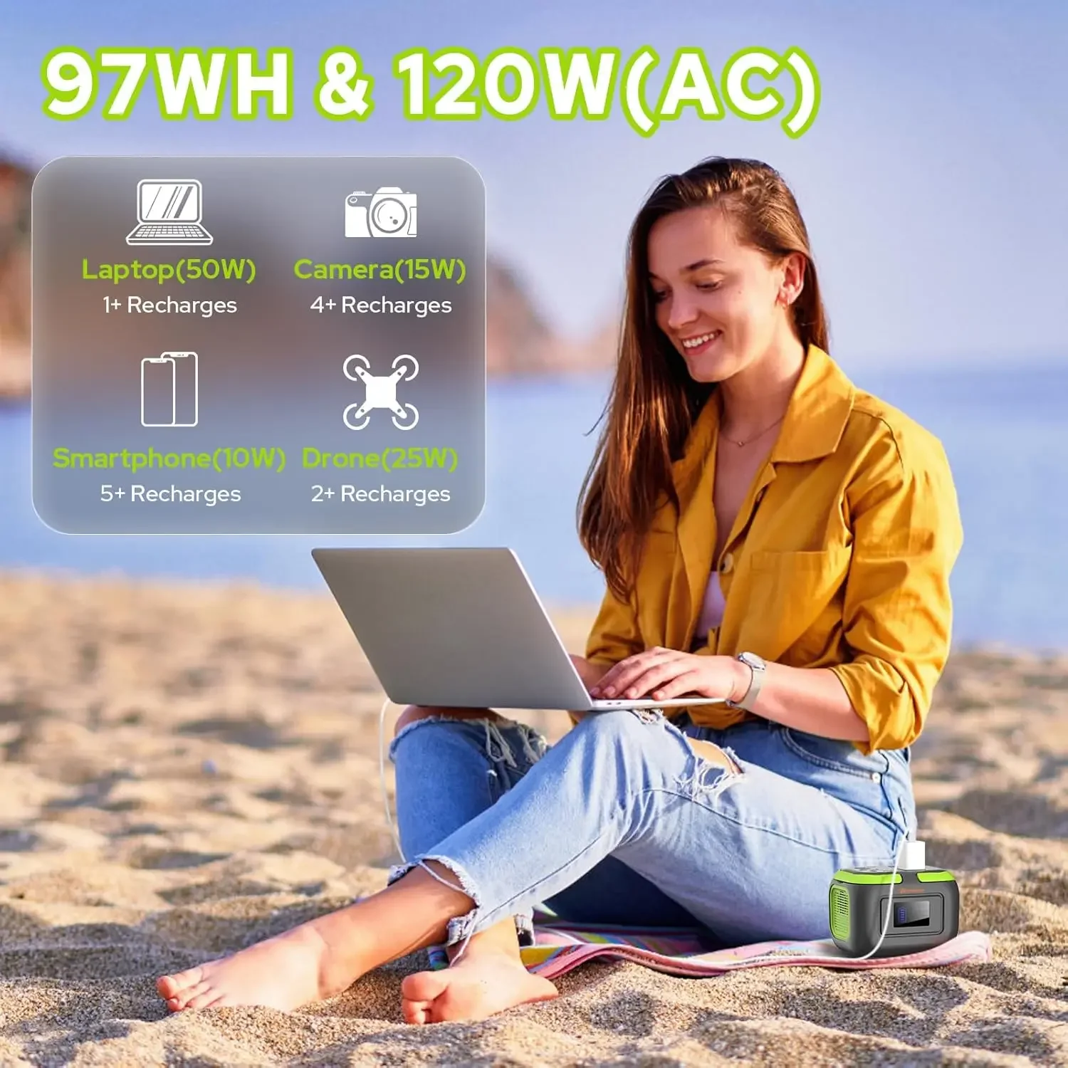 Portable Power Station Portable Generator  Portable Power Pack with AC Outlet External Lithium Battery Pack with USB C Input 6
