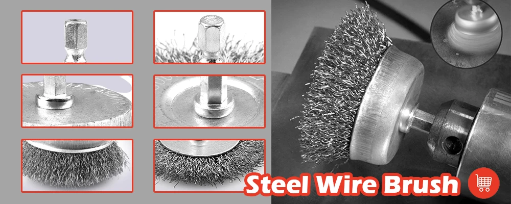 20pcs/set 25mm Steel Wire Wheel Brush For Mini Drill Rotary Tool Metal Rust Removal Dremel Polishing Accessories