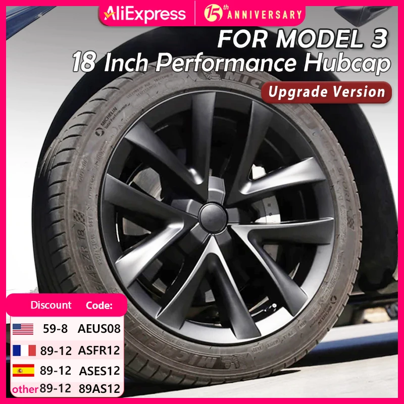 HubCap 4PCS wheel hub covers wheel hub caps For Tesla Model 3 18 Inch Performance Wheel