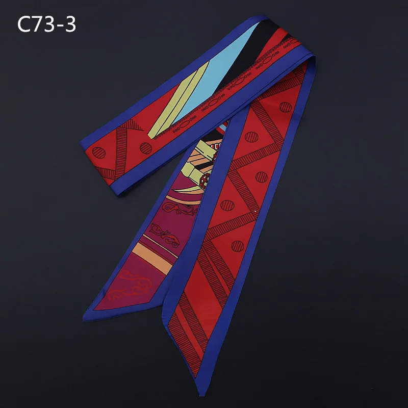 Silk Scarf New 2023 Geometric Pattern Small Scarf Versatile Polka Dot Decorative Scarf Thin Narrow Oblique Angle Binding Ribbon 3