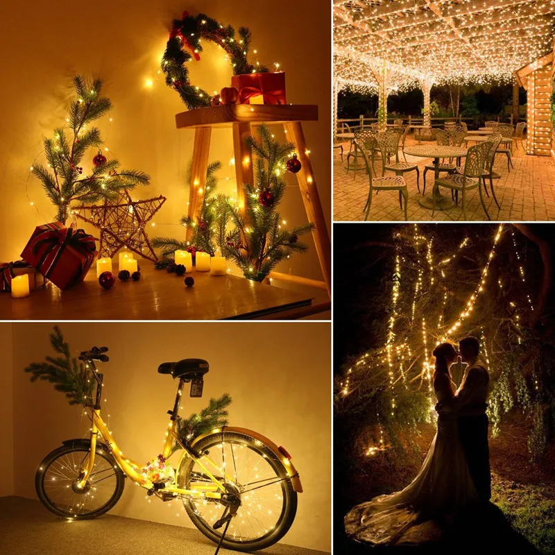 String Lights Christmas Bike Lights Cheap 2m Flashing Copper