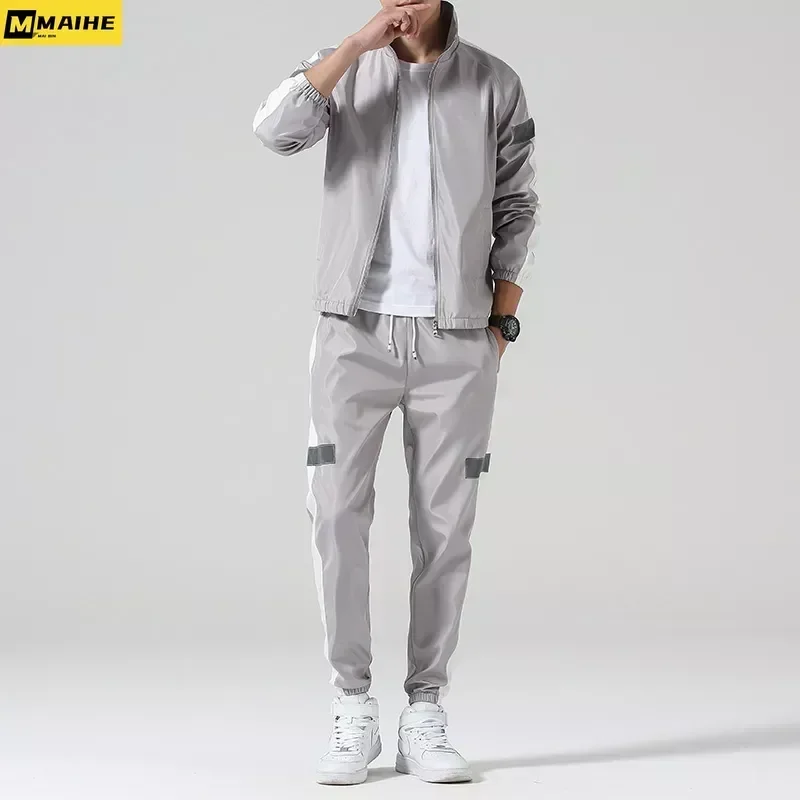 2Pcs Men Tracksuit Hoodie Tops Joggers Pants Tracksuit Set Male Running Jogging Sportswear Hooded Pants Mens Sweat Suit 2024 5