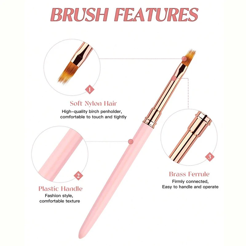 5Pcs Gradient Nail Art Brush For Manicure Salon Tool Professional Painting Drawing UV Gel Extension Pen Nail Polish Nail Brushes 5