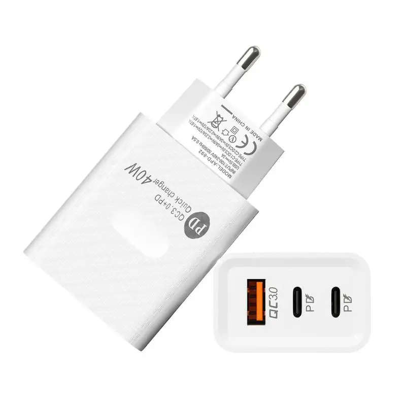 40W Fast Charging USB C Wall Charger Block