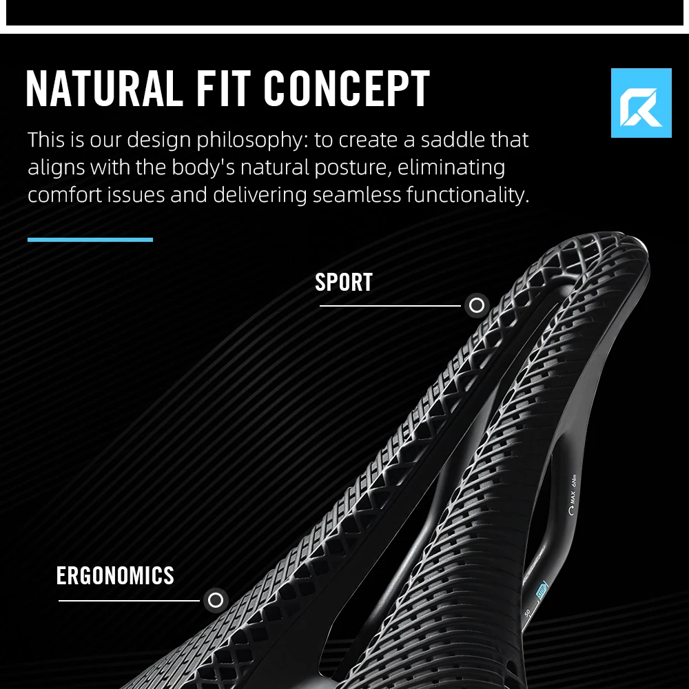 RYET 3D-Gedruckter Vakuum-Fahrradsattel Vollcarbon Oval 7x9mm Schienen MTB Rennrad Gravel Radfahrsattel 143mm Breit für Männer Frauen – Detail 10