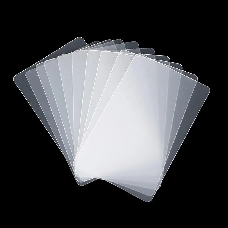 Pvc Blank Transparent Business Card Plastic Waterproof Without Printing For Handwriting 10Pcs School Office Supplies business cards