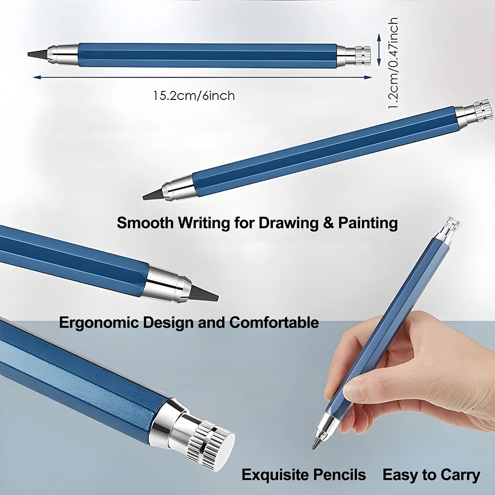 Professional Mechanical Pencils 5.6mm 2B 4B 6B 8B Automatic Pens Refills Lead Painting Sketch Drawing Calligraphy Art Stationery 5