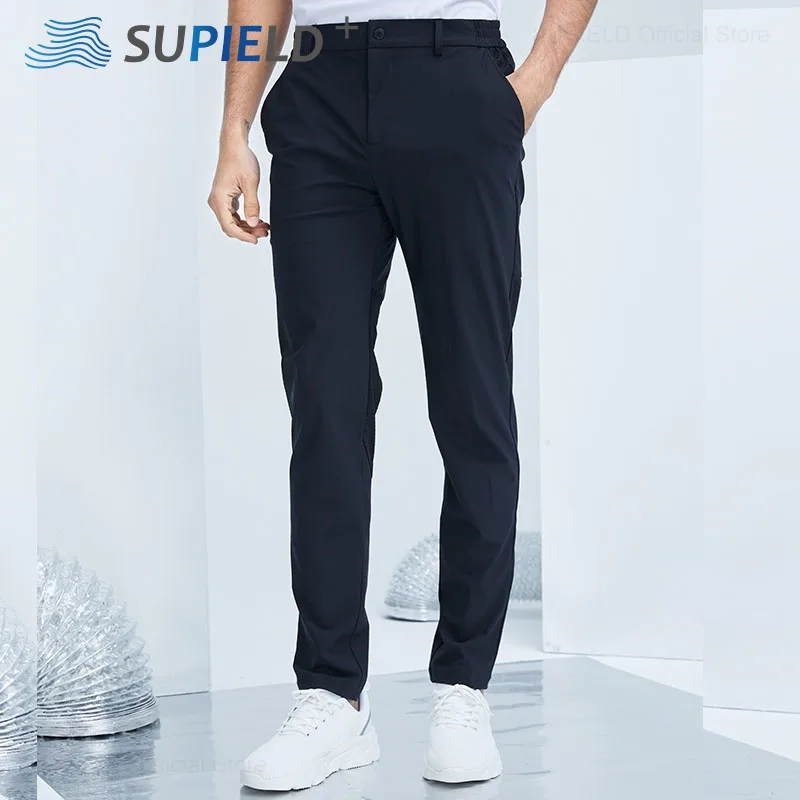 

SUPIELD Solid Color Business Casual Men Pants Summer Thin Cool Breathable Pants Summer Fashion Sports Trousers Men's Clothing