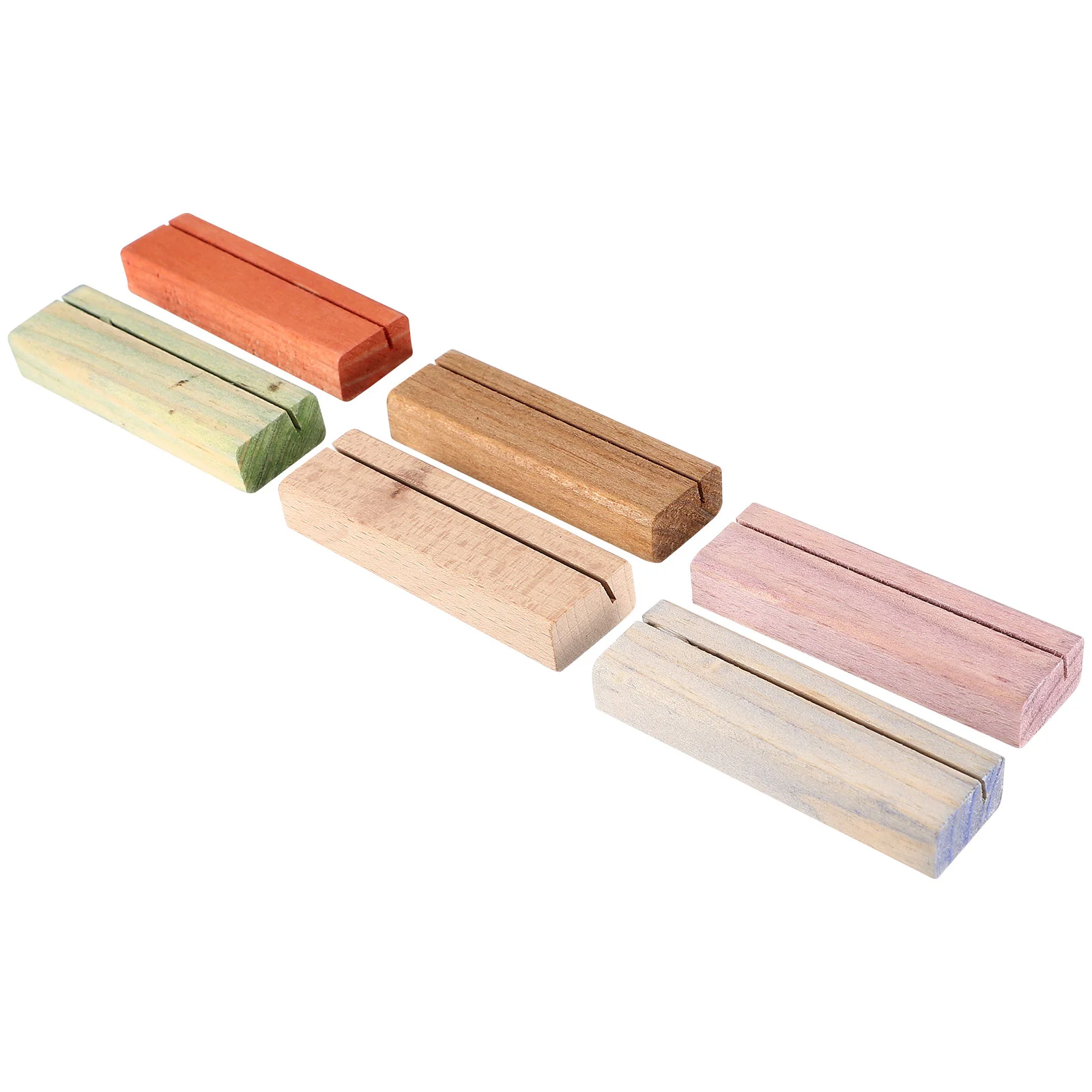 

6 Pcs Desk Calendar Base Wooden Display Stand Business Cards Retro Message Holders