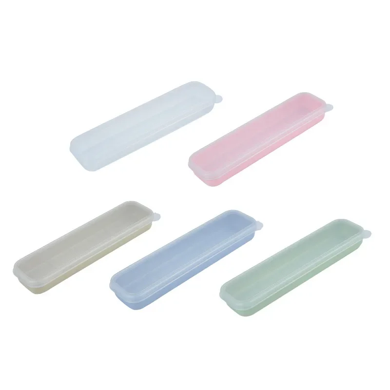 Portable Travel Outdoor Reusable Tableware Box School Home Slot Design Practical Cutlery Transparent Cover Cutlery Case tableware storage bag tableware storage box