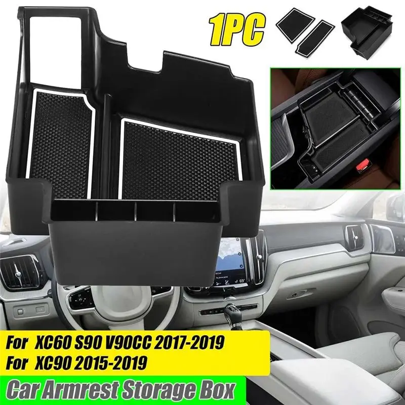 N68R--자동차용 전면 중앙 수납함, 보관 정리함, 콘솔 정리함, 트레이 박스 (볼보 XC60 S90 V90CC XC90, 자동차용)