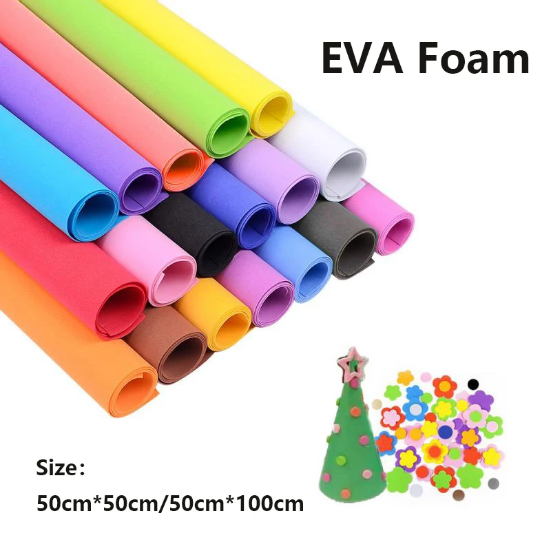 다채로운 EVA 폼 시트, 코스프레 EVA 폼 종이, 예술 공예 DIY 프로젝트, 1mm 두께, 50cm x 50cm, 50cm x 90cm
