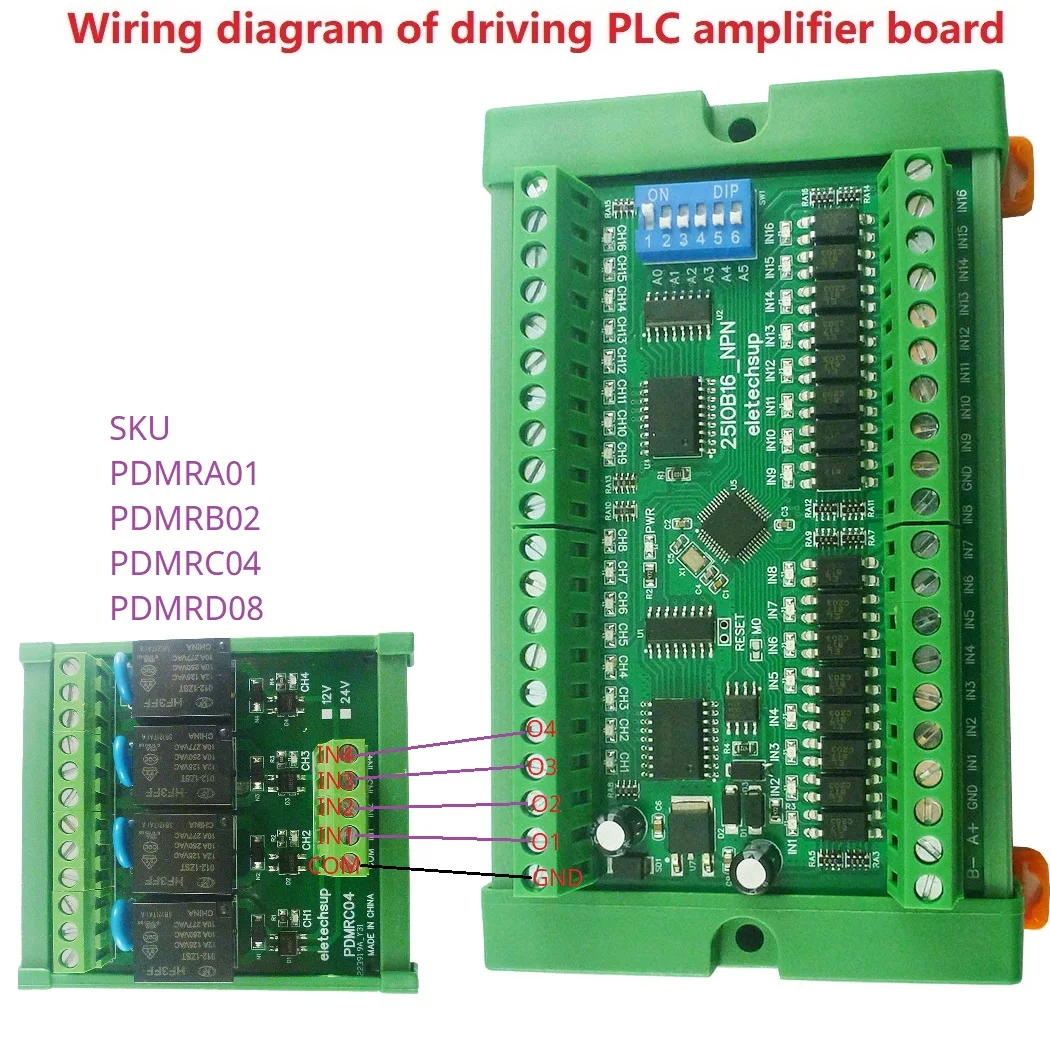 Modbus Rtu 원격 IO 모듈, PLC LED 스마트 홈 IOT용 고레벨 출력, 8-32 DI-DO PNP to PNP RS485, DC 12-24V, 300MA DMOS PNP
