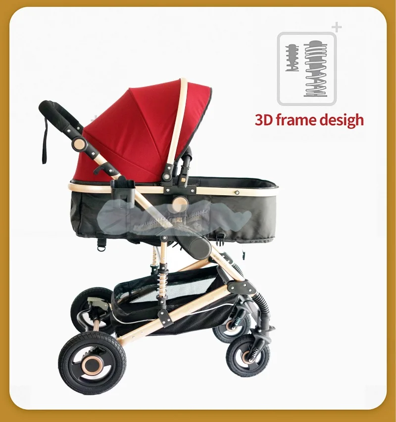 3 in 1 Portable Travel Baby Stroller Folding Prams Aluminum Frame High Landscape Car for Newborn baby stroller