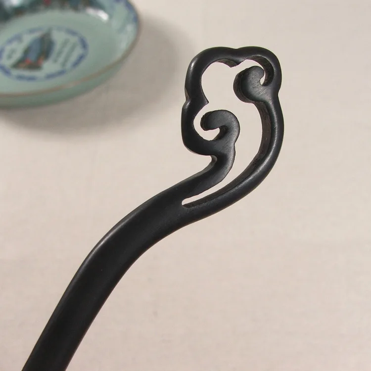 Chinese Style Ebony New Chinese Hairpins Hanfu Accessories Antique Style Hair Ornaments Pan Hairpins chinese style ebony new chinese hairpins hanfu accessories antique style hair ornaments pan hairpins