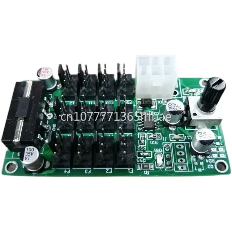 Violent Fan Speed Controller 12-way High-power Fan Hub Controller Noise Reduction   Computer Mining Hanging Chassis rgb fan controller 12cm remote control computer case 12v pc cooling chassis silent fan hub for connecting sync to motherboard