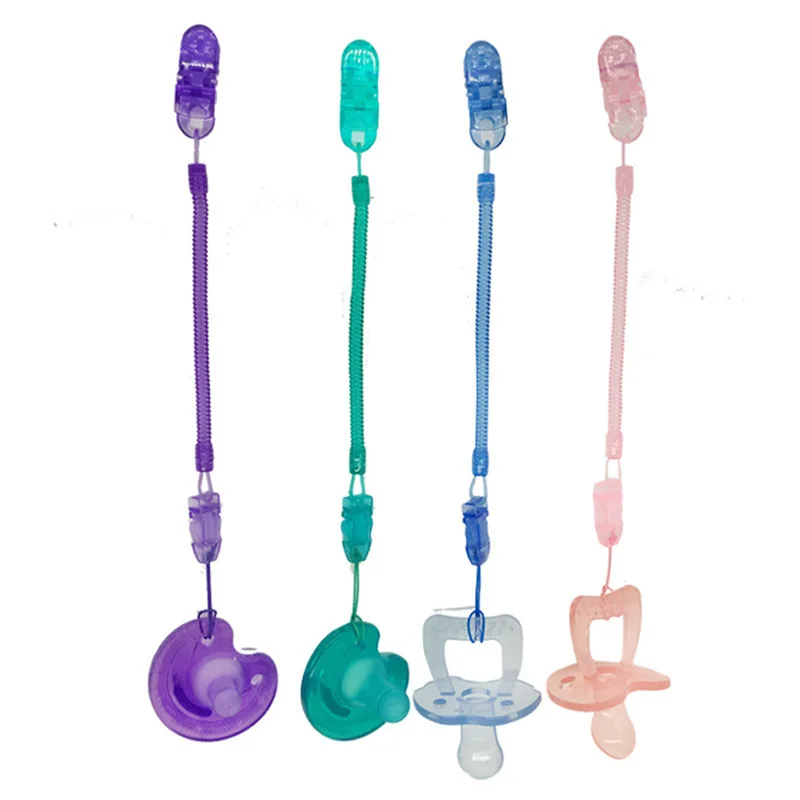 RetractableElasticBabyPacifierChainInfantToddlerDummyClipAnti
