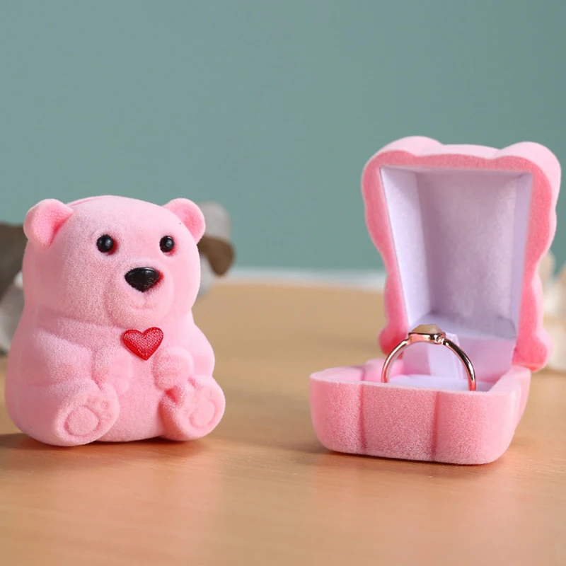 Charming Teddy Bear Jewelry Box, Ring Organizer, Suitable For Storing Rings, Earrings And Other Jewelry, Exquisite Jewelry Box