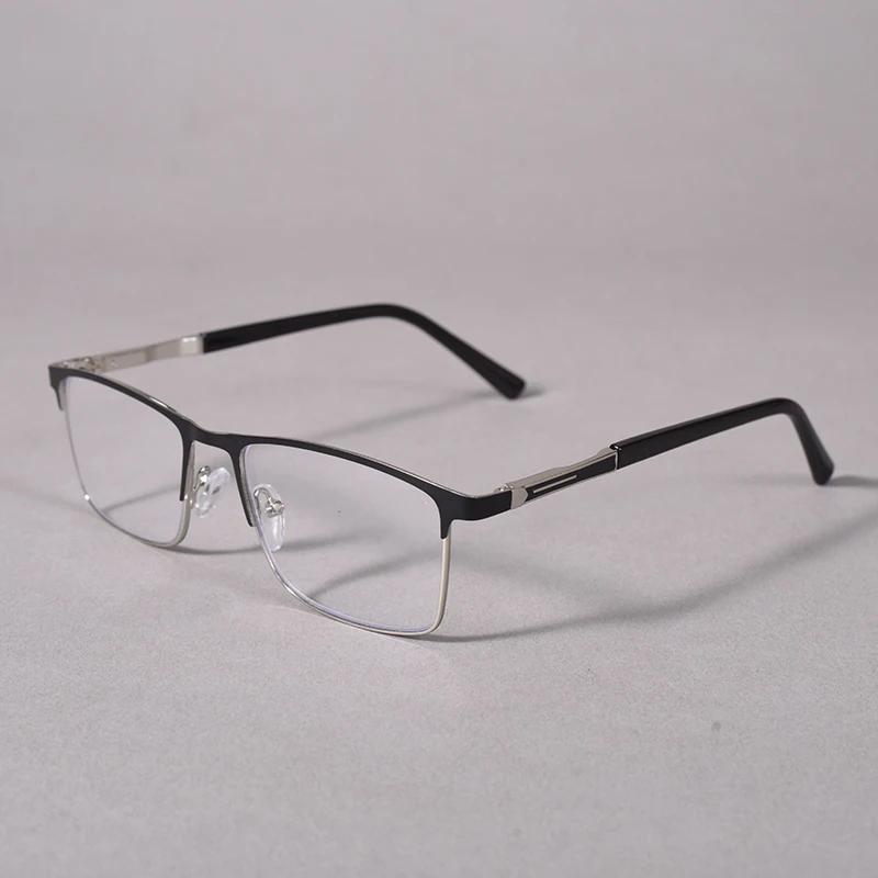 Blue Light Blocking Men's Reading Glasses - Anti-Glare Metal Frame with Spring Hinges
