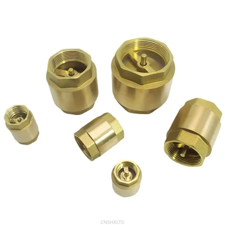 NPT Brass Check Valve Female Thread In-Line Spring for Water Control 1/2\