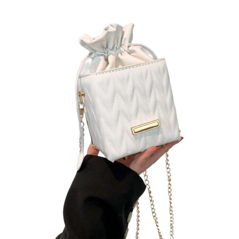 2023 PU Bag Crossbody Bag Mini Square Bag Shoulder Bag for Girl Women Versatile Drawstring Bag Large Capacity Trendy Bag E74B