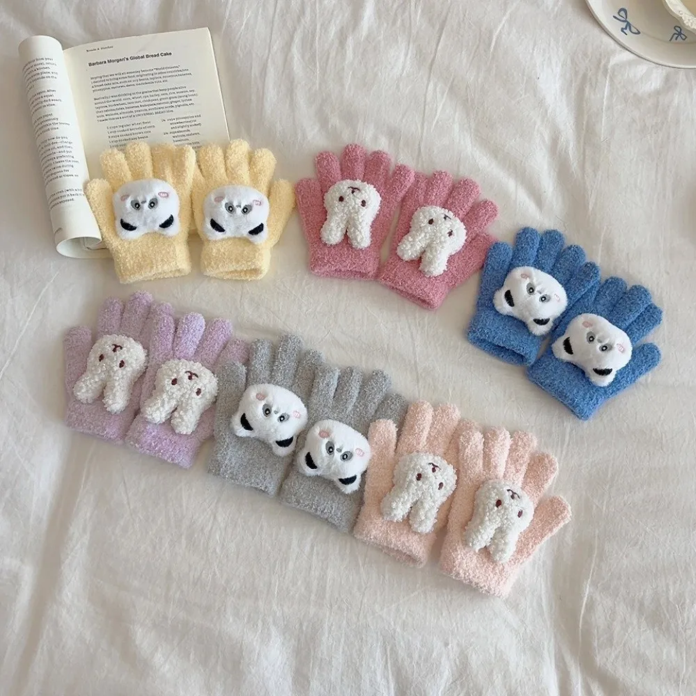 Fashion Warm Kids Winter Gloves Coldproof Windproof Children Mittens Thicken Candy Color Baby Gloves Outdoor