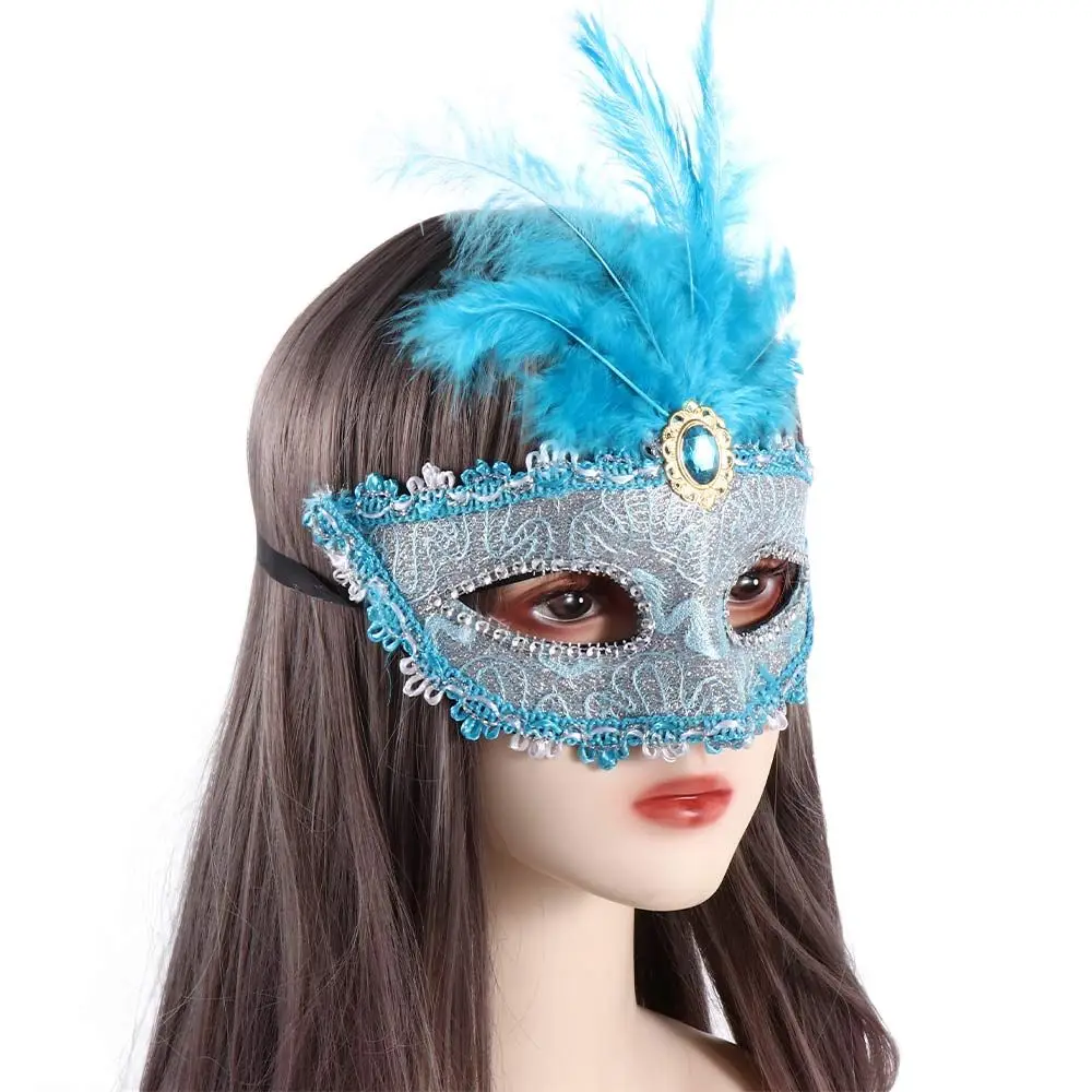 Party Mask Woman Masquerade Luxury Peacock Feathers Half Face Mask Cosplay Costume Venetian Mask For Children