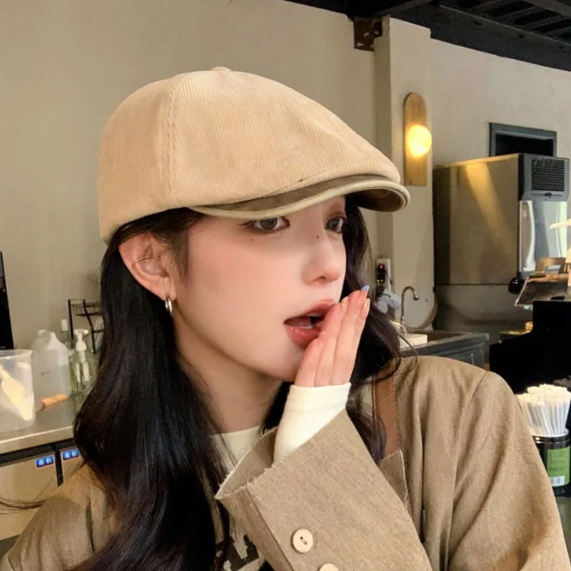 Cotton Newsboy Caps Men Women Hat Soft Casual Beret Solid Unisex Retro Hat Driver Flat Cap The Waiter Cap Berets Hat