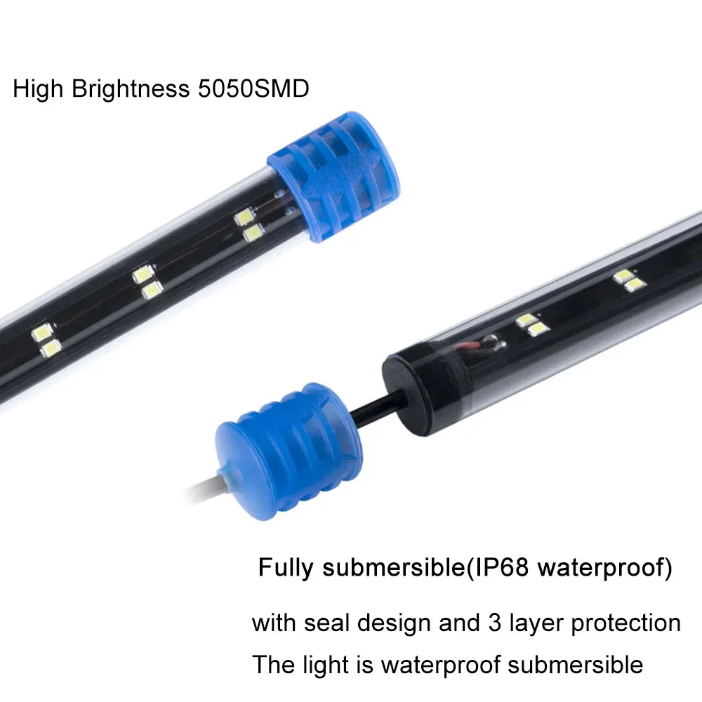 Aquarium Light Aquarium Lamp Aquarium Light LED Waterproof Fish Tank Light Underwater Fish Lamp Aquariums Decor Lighting Plant Lamp 19-49CM EU Power