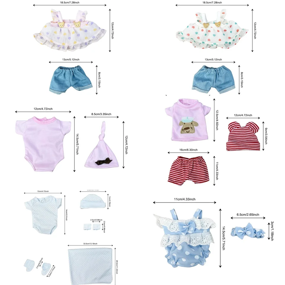 ファッションベビードール服セット 6 スタイル 10 インチベベ