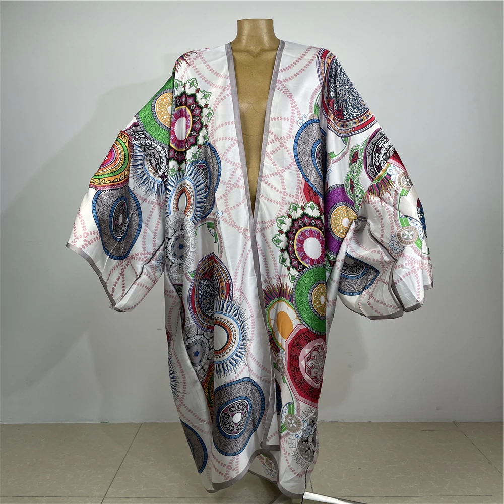 

Kimonos Women Retro bohemian printing Long Sleeve Cardigan Female Blouse Loose Casual beach Cover Up party kuwait kaftan